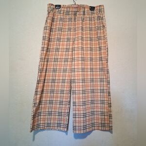 Quiet Culture Wide Leg Plaid Pants Waistband Beige Nova SzXL Vacation
